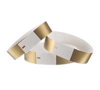 sourcing map Lot de 100 bracelets en papier pour événements, étanches, empêchent la réutilisation en vrac, bracelets d'identification pour événements, fêtes, concerts, bars, entrée (doré)