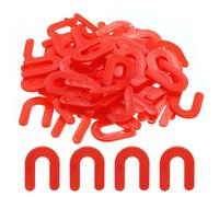 sourcing map Lot de 100 cales en forme de fer à cheval en plastique pour nivellement du carrelage, 3 mm, en forme de U, rouge