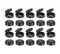 Sourcing Map Lot de 100 capuchons à vis en PVC noir, 6 mm, cache-vis à charnière en PVC