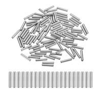 sourcing map Lot de 100 chevilles cylindriques en acier de 1,5 mm x 12 mm pour roulement d'étagère, tige de fixation, chevilles d'étagère en métal, tolérance de +/-0,02 mm, ton argenté