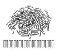 sourcing map Lot de 100 chevilles cylindriques en acier de 4 mm x 15 mm - Tolérance de +/- 0,02 mm - Argenté