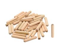 sourcing map Lot de 100 chevilles droites cannelées en bois 5 mm x 25 mm pour travaux manuels, meubles, bricolage