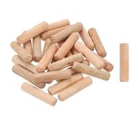 sourcing map Lot de 100 chevilles en bois cannelé avec extrémités biseautées pour meubles, loisirs créatifs - 12 mm x 50 mm