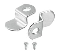 sourcing map Lot de 100 clips décalés de 6,35 mm pour toile - Clips de montage en forme de Z avec 1 trou de montage avec vis - Argenté