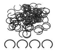 sourcing map Lot de 100 clips ronds en C - Anneaux de retenue internes en acier de construction carbone 70 Mn - Anneaux de retenue ronds pour trou de 20 mm - Noir