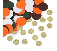sourcing map Lot de 100 confettis ronds à paillettes pour décoration de table de fête, mariage, festival, 1,5 cm/2,5 cm, gris, orange, vert, blanc, or