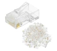 sourcing map Lot de 100 connecteurs RJ45 Cat6 RJ45 à sertir 8P8C plaqués or pour câble Ethernet UTP solide ou toronné