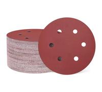 sourcing map Lot de 100 disques de ponçage 150 mm 6 trous Grain 1200 Papier abrasif Orbital aléatoire pour travail du bois, automobile, métal
