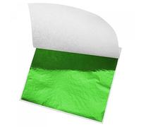 sourcing map Lot de 100 feuilles de papier feuille d'or vert 8,4 x 7,9 cm pour décoration artistique, sculpture, peinture