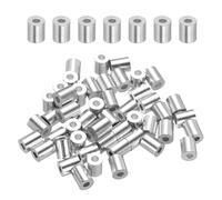 sourcing map Lot de 100 manchons d'arrêt ronds en aluminium de 1,5 mm pour câble métallique