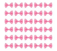 sourcing map Lot de 100 mini nœuds papillon en ruban à pois blancs rose clair 3,8 x 2,5 cm pour travaux manuels, couture, scrapbooking, cadeau de mariage, décoration d'intérieur