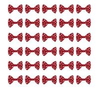sourcing map Lot de 100 mini nœuds papillon en ruban à pois rouges et blancs - 3,8 x 2,5 cm - Pour travaux manuels, couture, scrapbooking, cadeau de mariage, décoration d'intérieur