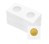 sourcing map Lot de 100 pochettes en carton pour pièces de monnaie de 27,5 mm - Blanc