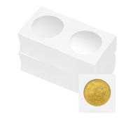 sourcing map Lot de 100 pochettes en carton pour pièces de monnaie de 35 mm - Blanc