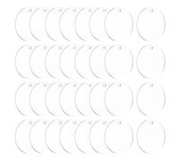 sourcing map Lot de 100 porte-clés vierges ronds en acrylique transparent de 3 mm d'épaisseur avec trous pour travaux manuels, étiquettes, pendentifs, fabrication de bijoux, étiquettes