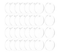 sourcing map Lot de 100 porte-clés vierges ronds en acrylique transparent de 3 mm d'épaisseur avec trous pour travaux manuels, étiquettes, pendentifs, fabrication de bijoux, étiquettes