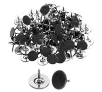 sourcing map Lot de 100 punaises à tête plate pour meubles, canapés, têtes de lit, 11 mm x 10 mm, noir