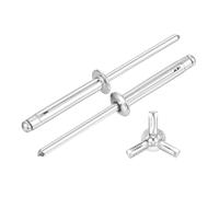 sourcing map Lot de 100 rivets à tête ronde en aluminium de 5/32 x 2,5 cm, rivets à trois prises en forme d'ampoule pour bricolage, tôle, réparation automobile, meubles, bateau marin (argenté)