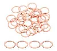 sourcing map Lot de 100 rondelles plates M22 en cuivre, 22 mm DI 28 mm DE DE, 1,5 mm d'épaisseur, rondelles d'étanchéité métriques pour machines de plomberie automobile