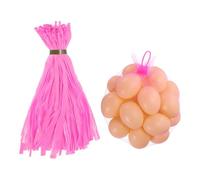 sourcing map Lot de 100 sacs réutilisables en maille de 30 cm en maille de nylon avec fermetures à boucle, sacs extensibles pour éclosion d'œufs pour stockage de fruits et légumes, rose