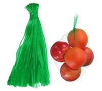 sourcing map Lot de 100 sacs réutilisables en maille de 35 cm, lavables et respirants pour fruits de mer, légumes, oignons, courses, vert