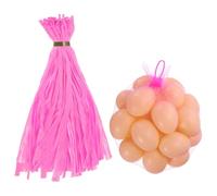 sourcing map Lot de 100 sacs réutilisables en maille de 40 cm, filet en nylon avec fermetures à boucle, sacs extensibles pour éclosion d'œufs pour le stockage de fruits et légumes, rose