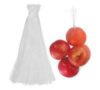 sourcing map Lot de 100 sacs réutilisables en maille de 40 cm pour éclosion d'œufs - Lavables et respirants - Filet de rangement extensible pour fruits de mer, légumes, oignons, courses - Blanc