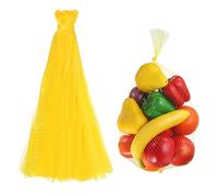 sourcing map Lot de 100 sacs réutilisables en maille de 50 cm, lavables et respirants pour fruits de mer, légumes, oignons, courses, jaune