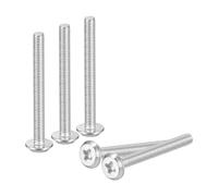 sourcing map Lot de 100 vis à tête cruciforme M3 x 30 mm à tête ronde plate en acier inoxydable 304, filetage complet, finition brillante, vis de connexion pour meubles