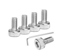 sourcing map Lot de 100 vis à tête hexagonale M2 x 4 mm en acier inoxydable 304 avec clé, filetage complet, argenté