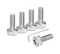 sourcing map Lot de 100 vis à tête hexagonale M2 x 5 mm en acier inoxydable 304 avec clé, filetage complet, argenté
