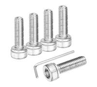 sourcing map Lot de 100 vis à tête hexagonale M3 x 10 mm en acier inoxydable 304 avec clé, filetage complet, argenté