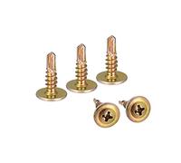 sourcing map Lot de 100 vis autotaraudeuses à tête cruciforme, n° 8 x 1,27 cm, en acier au carbone, ton doré, 100 pièces