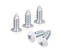 sourcing map Lot de 100 vis autotaraudeuses blanches ST2,5 x 8 mm pour le travail du bois