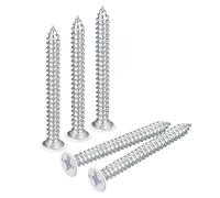 sourcing map Lot de 100 vis autotaraudeuses blanches ST3,5 x 35 mm pour le travail du bois