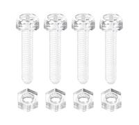 sourcing map Lot de 100 vis et écrous en acrylique transparent M3 x 15 mm PC à tête ronde avec écrous hexagonaux, boulons et écrous pour machine électronique, bricolage