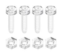sourcing map Lot de 100 vis et écrous en acrylique transparent M4 x 16 mm PC à tête ronde avec écrous hexagonaux, boulons et écrous pour machines électroniques, loisirs créatifs