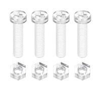 sourcing map Lot de 100 vis et écrous en acrylique transparent M6 x 25 mm PC à tête ronde avec écrous hexagonaux, boulons et écrous pour machines électroniques, loisirs créatifs