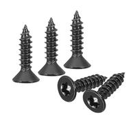 sourcing map Lot de 100 vis Torx à tête plate M4 x 16 mm, en acier inoxydable 304, à tête fraisée, auto-taraudeuse, anti-vol, vis inviolables pour bois, clôture, terrasse (noir)
