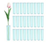 sourcing map Lot de 110 tubes d'eau floraux transparents de 7,6 cm avec bouchons en plastique pour arrangements de fleurs fraîches, décoration d'asclépiade, fournitures de fleuriste, bleu