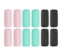 sourcing map Lot de 12 bouchons de bouteille en silicone pour voyage, anti-fuite, bouchons élastiques réutilisables pour la plupart des tailles de bouteilles d'articles de toilette, noir/vert/rose