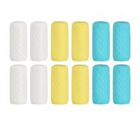 sourcing map Lot de 12 bouchons de bouteille en silicone pour voyage, anti-fuite, bouchons élastiques réutilisables pour la plupart des tailles de bouteilles d'articles de toilette, blanc/bleu/jaune