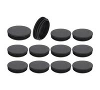 sourcing map Lot de 12 bouchons ronds en plastique noir - 70 mm - Protection contre le glissement pour chaise, canapé, table, étagère