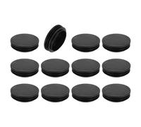 sourcing map Lot de 12 bouchons ronds en plastique noir de 63 mm pour pieds de meubles, protection contre le glissement pour chaise, canapé, table, étagère