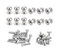 sourcing map Lot de 12 boutons ronds en alliage de zinc pour tiroir, boîte cadeau, armoire, poignée meuble avec vis, argenté 7 mm de diamètre