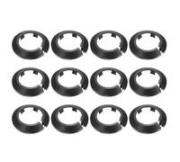 sourcing map Lot de 12 cache-tuyaux à bride en plastique - 70 mm x 42 mm - Pour radiateur et mur - Pour tube de tuyau de 40 mm de diamètre extérieur - Noir