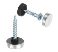 sourcing map Lot de 12 cache-vis, 14 mm de diamètre en acier inoxydable pour rétroviseur, caches décoratifs, clous convexes, fixations à vis pour panneaux publicitaires, quincaillerie de construction