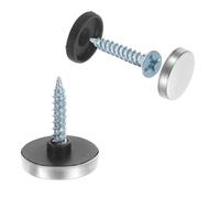 sourcing map Lot de 12 cache-vis, 18 mm de diamètre en acier inoxydable pour rétroviseur, caches décoratifs, clous convexes, fixations à vis pour panneaux publicitaires, quincaillerie de construction