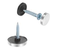 sourcing map Lot de 12 cache-vis en acier inoxydable de 20 mm de diamètre - Capuchons décoratifs - Clous convexes - Pour panneaux publicitaires - Matériel de construction - Argenté