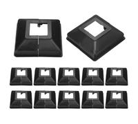 sourcing map Lot de 12 caches de base de poteau - 8,9 x 8,2 cm (taille intérieure : 3,2 x 1,2) - Jupe de poteau en PVC fendue - Pour poteau, clôture, terrasse, câble, balustre, rampe, rampe, escalier